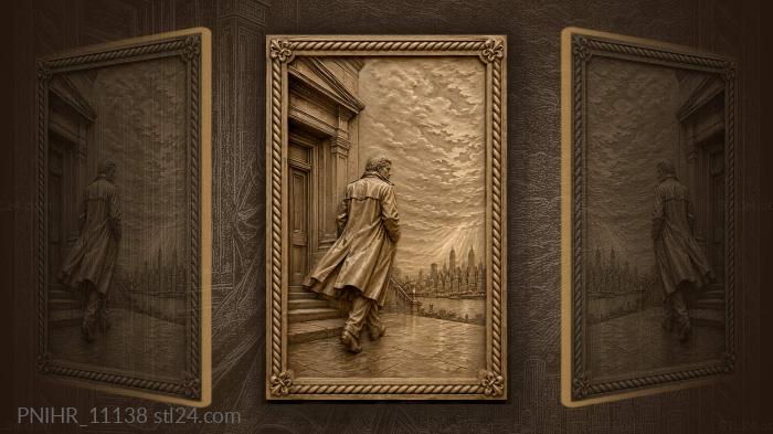 Man leaves police department city view 3d STL model