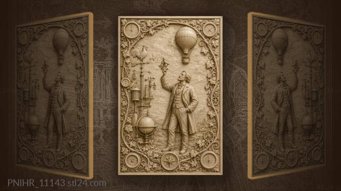 Weatherman watching a hot air balloon 3d STL model