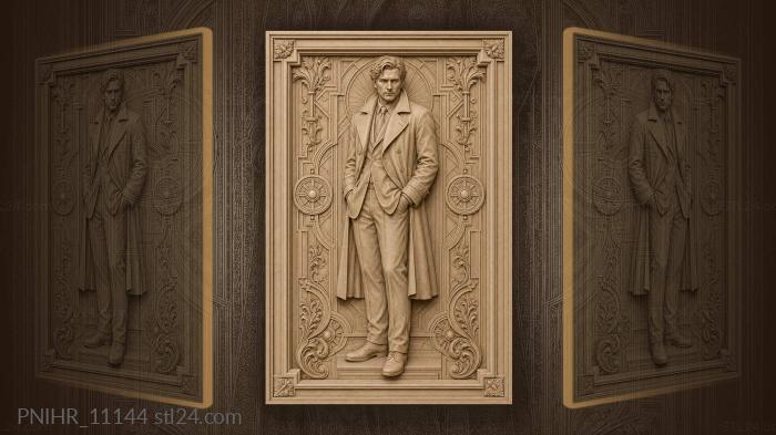 Long coat framed by geometric circles 3d STL model