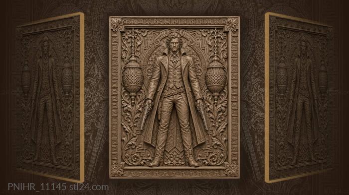 Mysterious man with twin pistols 3d STL model