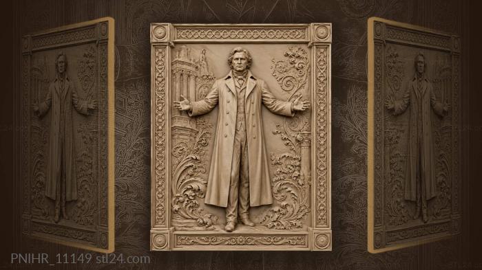 Coated figure with arms thrown wide · Ludwig van Beethoven 3d STL model