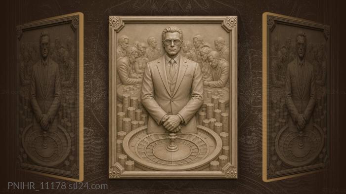 James Bond at the roulette table 3d STL model