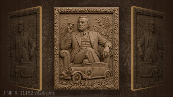 Vito Corleone with a cigar in his armchair 3d STL model