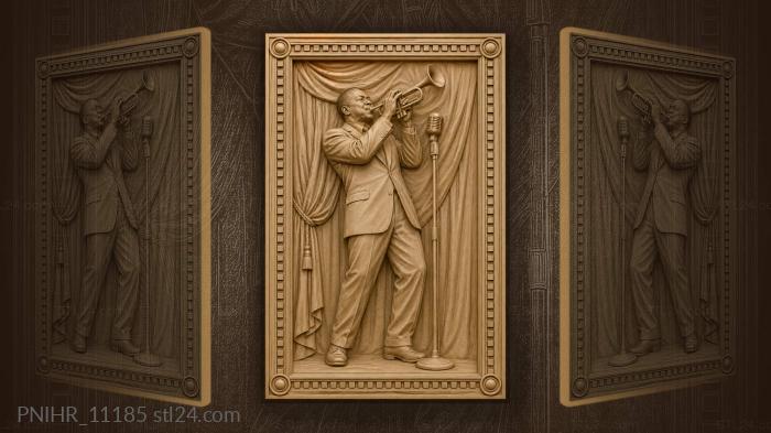 Louis Armstrong playing the trumpet 3d STL model