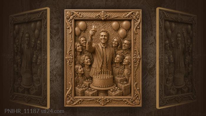 George Bailey celebrates his birthday with family 3d STL model