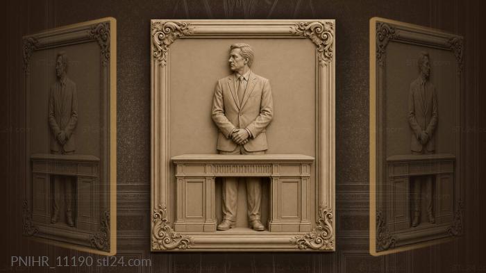 Don Draper standing behind his desk 3d STL model