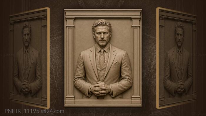 Gregory Peck with clasped hands 3d STL model