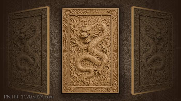 Dragon clutching flames in its claws 3d STL model