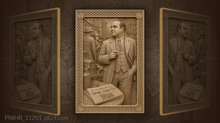 Al Capone with a cigar and acquittal newspaper 3d STL model