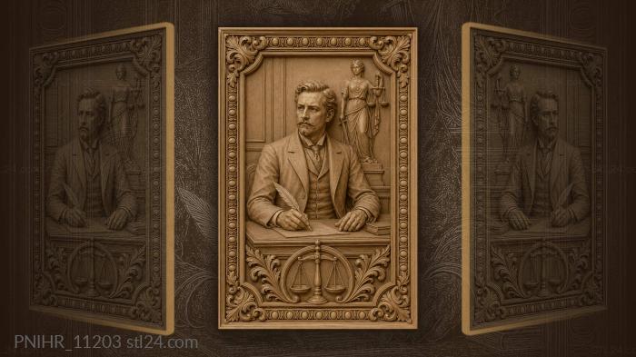 Atticus Finch with the scales of justice 3d STL model