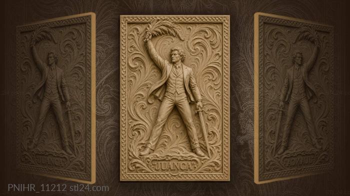 Swordsman with blade and feathered plume 3d STL model