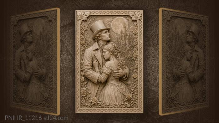 Moonlit embrace gothic castle romance 3d STL model