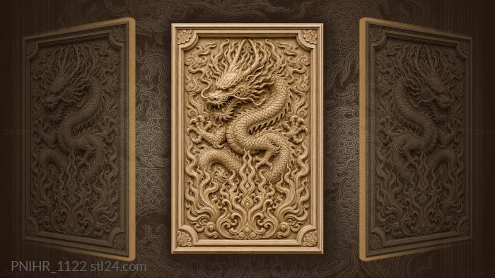Flames climbing the dragon body 3d STL model