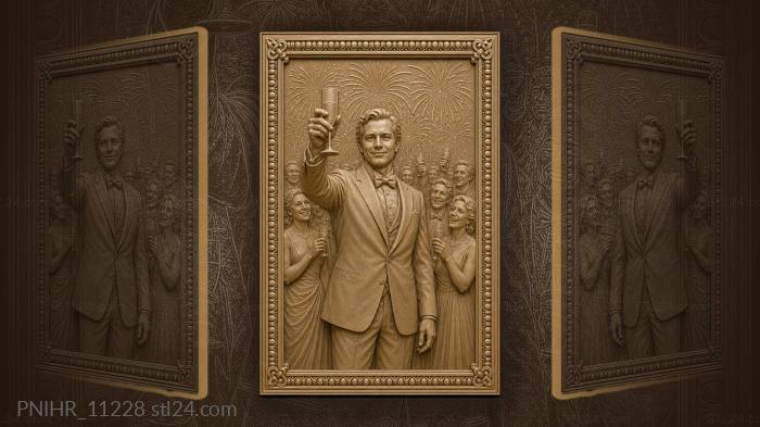 Jay Gatsby raising a toast at the party 3d STL model