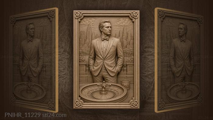 James Bond at the roulette table 3d STL model