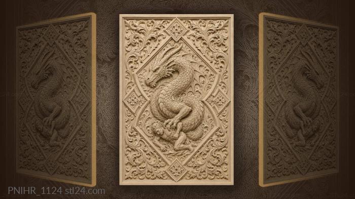Dragon gripping a tiny figure 3d STL model