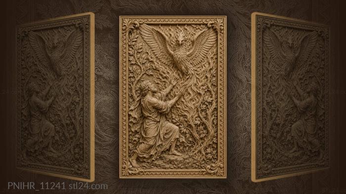 Phoenix rising man reaching upwards 3d STL model