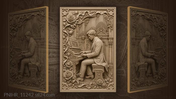 Johann Sebastian Bach at the organ · Frederic Chopin 3d STL model