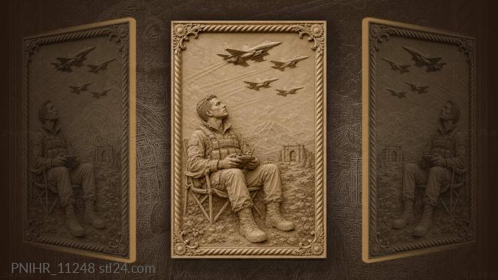 Maverick piloting a drone beneath jet fighters 3d STL model