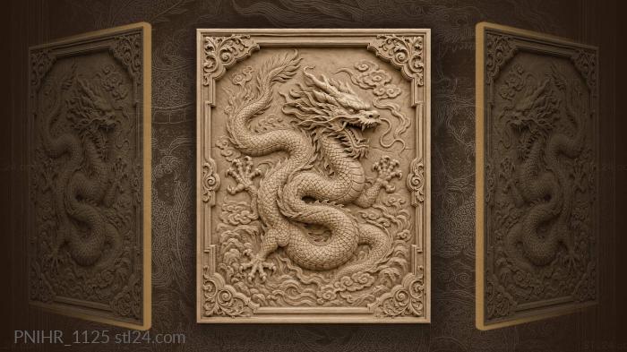 Dragon with tail curving upward 3d STL model