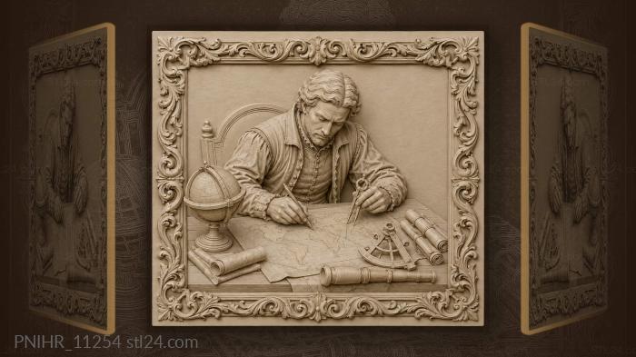 Gerardus Mercator drawing the world map 3d STL model
