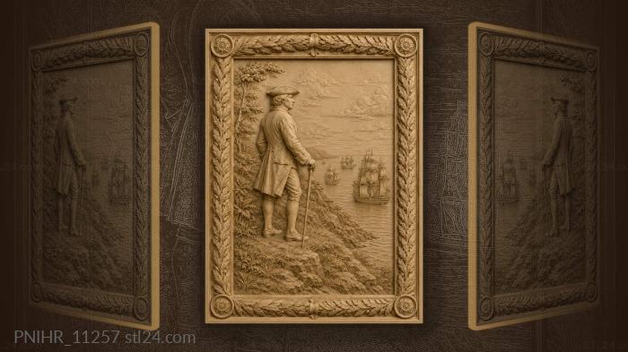 Coastal view with gentleman and ships 3d STL model