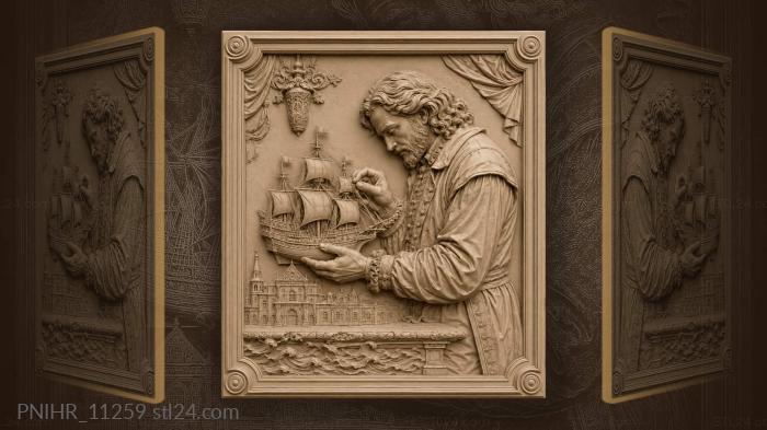 Ship model maker quiet contemplation 3d STL model