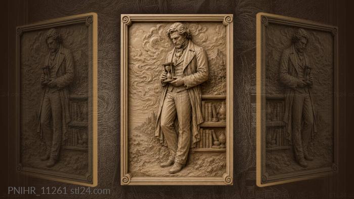 Hourglass beside a shelf of books 3d STL model