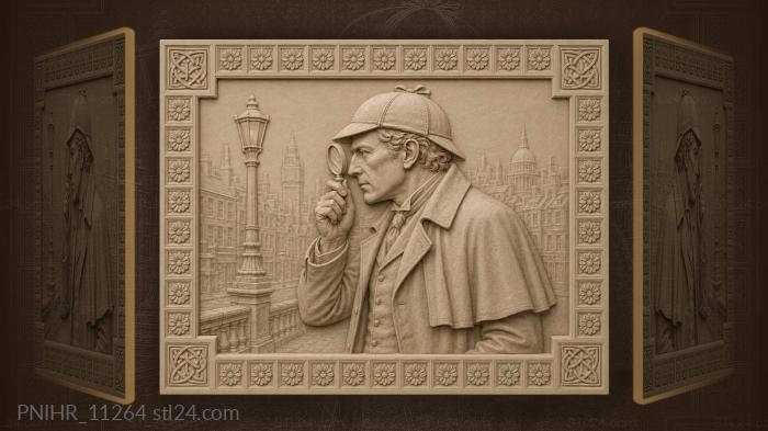 Investigator in city landscape · Sherlock Holmes 3d STL model