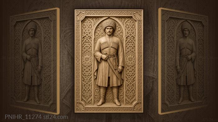 Caucasian warrior with dagger and cartridges 3d STL model