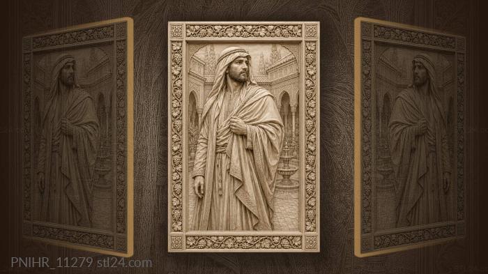 Eastern man in courtyard contemplation 3d STL model