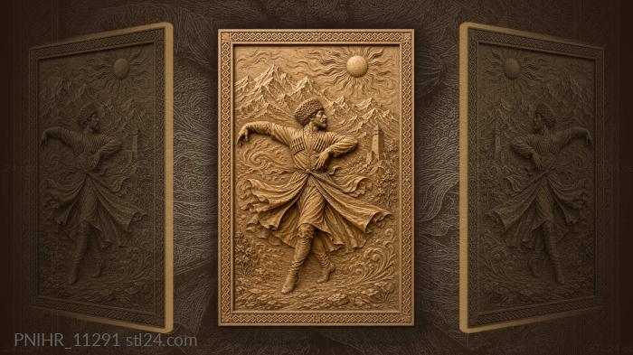 Mountain dance with sun tower 3d STL model