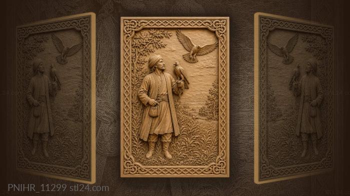 Falconer watching the second bird fly 3d STL model