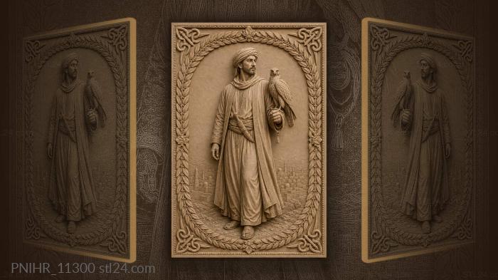 Falconer with distant city behind 3d STL model
