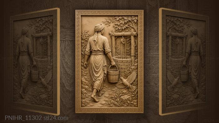 Man at the old well 3d STL model