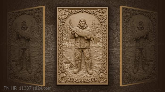 Holding the fish with both hands high 3d STL model