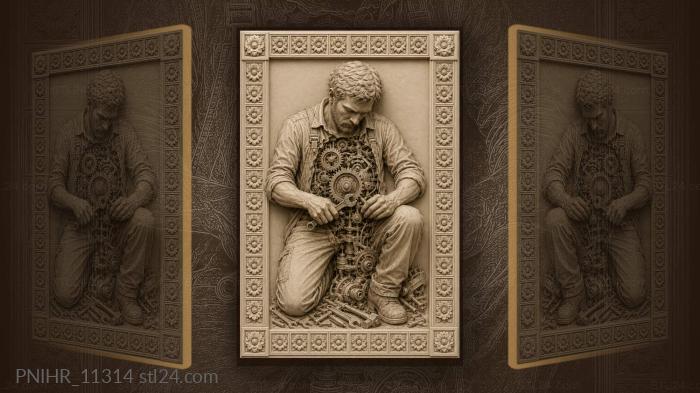 Mechanics heart intricate gears exposed 3d STL model