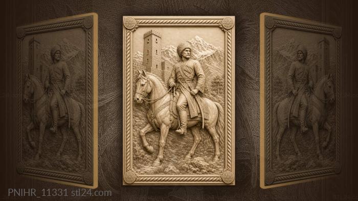 Fur hat against a stone tower 3d STL model