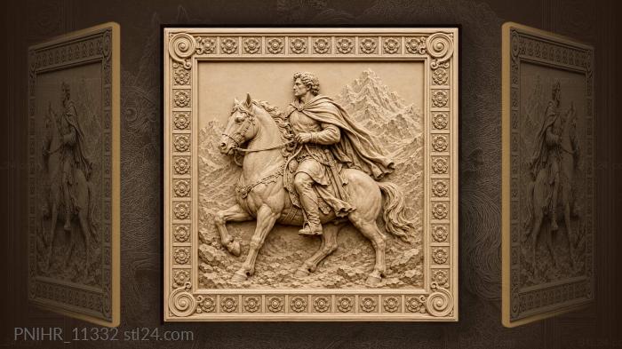 Horseman in a cloak among the rocks 3d STL model