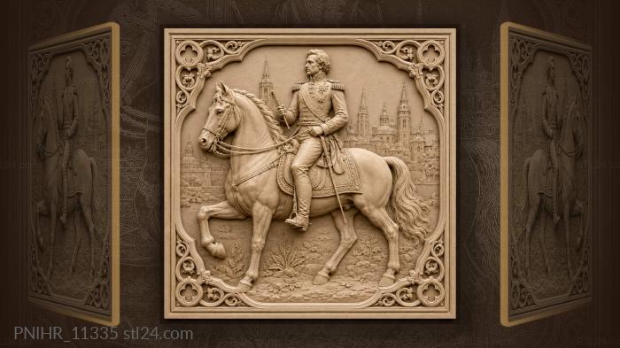 Officer with a crop before the towers 3d STL model