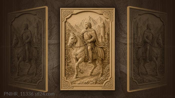 Rider by a tall mountain tower 3d STL model