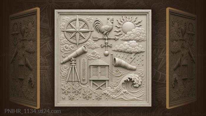Weather signs and nautical instruments 3d STL model