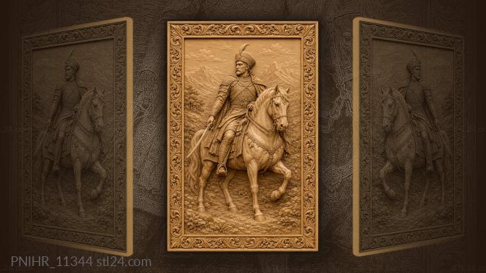 Swordsman on a white horse 3d STL model