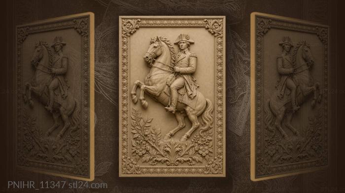 Tricorn hat above a rearing horse · George Washington 3d STL model