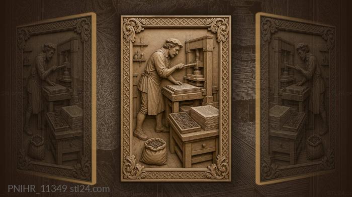 First printer at work history 3d STL model