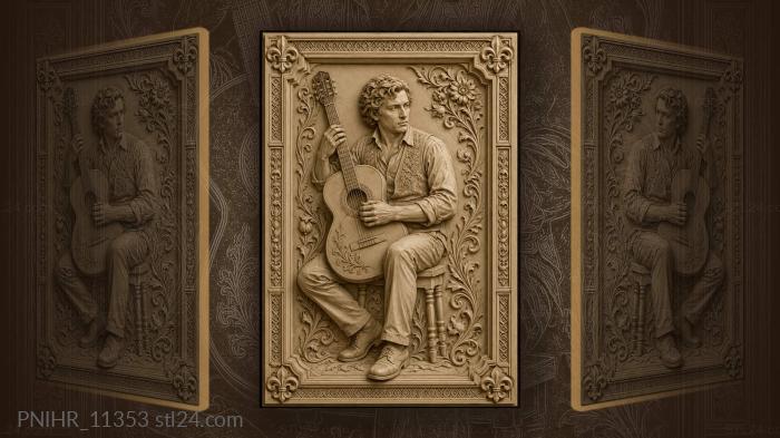 Guitar held close to the chest 3d STL model
