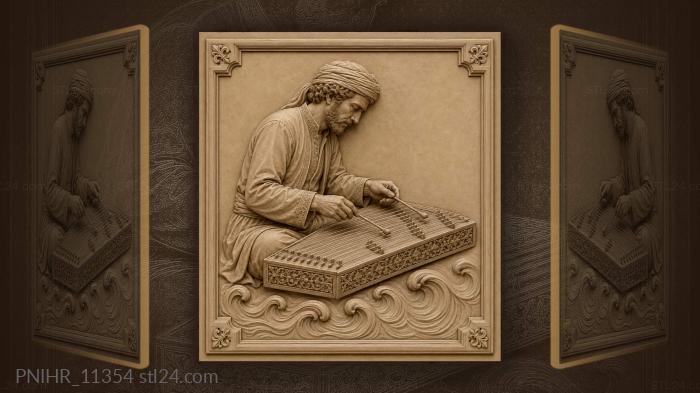 Santir player striking the strings with hammers 3d STL model