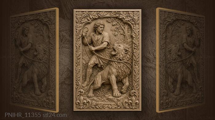 Lion tamer strong man struggle 3d STL model
