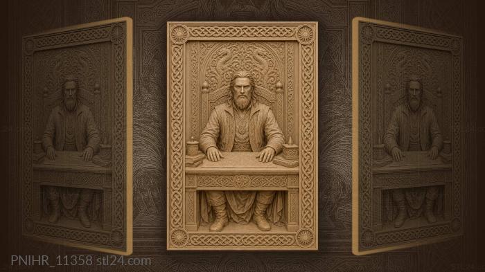 Scholar at ancient writing desk 3d STL model