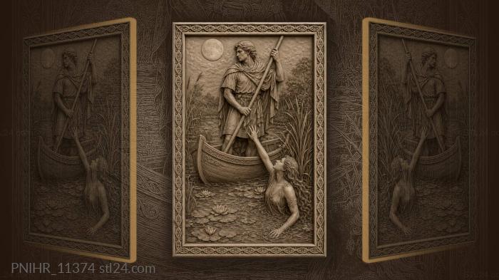 Moonlit boat and water nymph 3d STL model